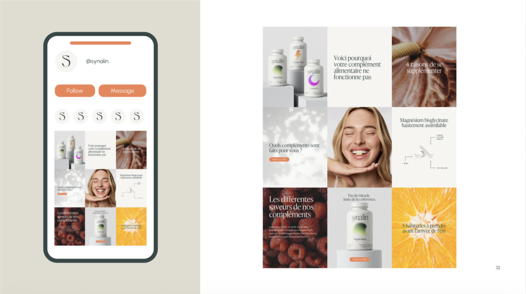 compléments alimentaires Feed instagram synalin.fr marque