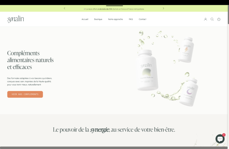Site internet e-commerce shopify synalin.fr