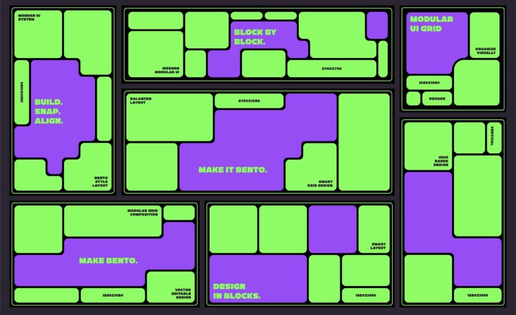 Exemple de section bento Shopify mise en page modulaire boutique premium