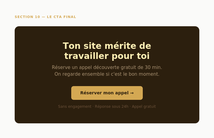 Checklist sections site web qui convertit — Prisméa agence web