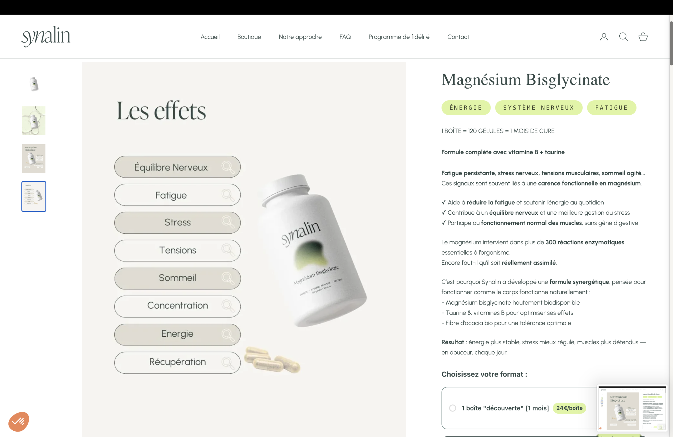 Fiche produit shopify