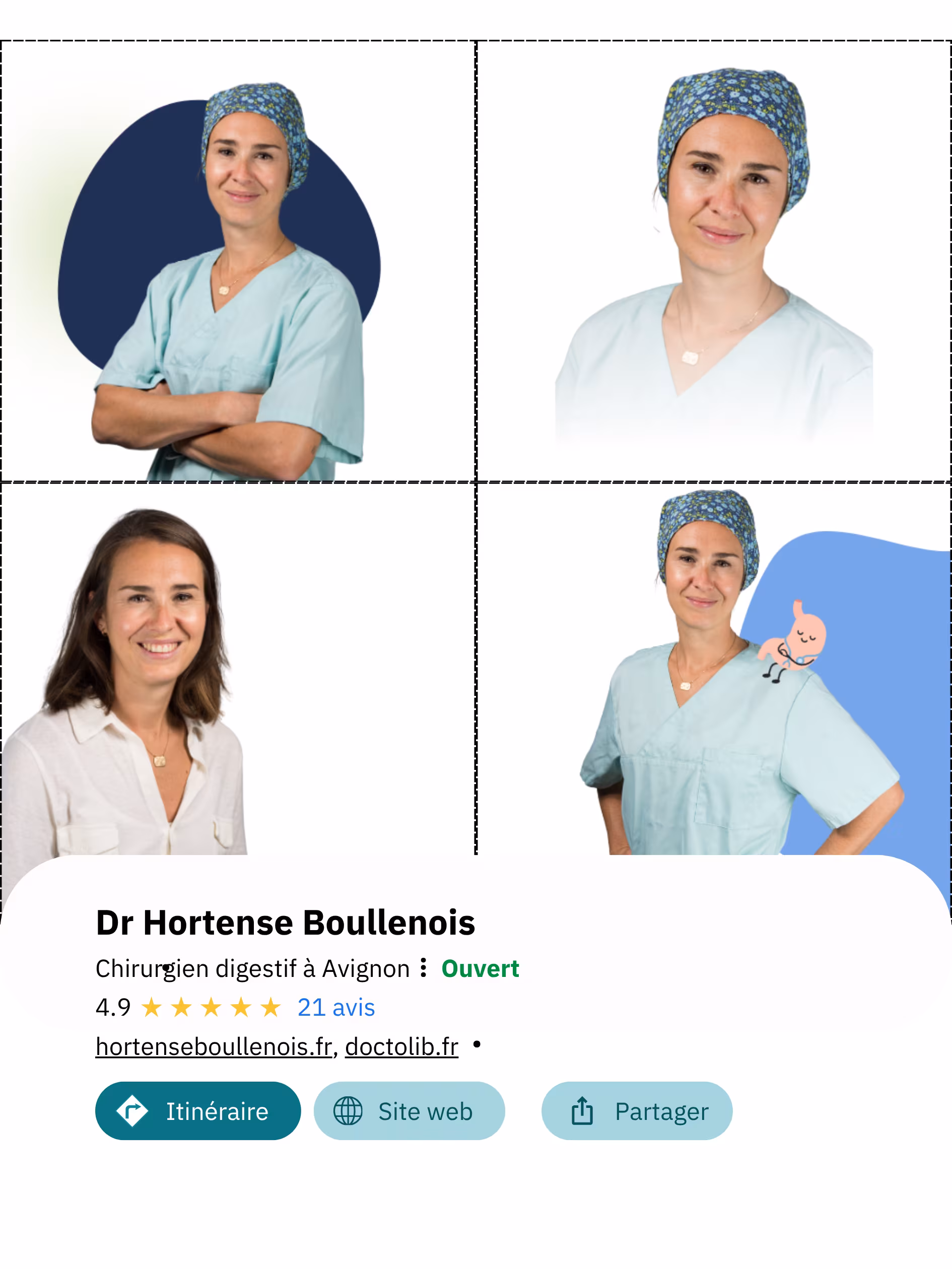 Page d’accueil du site du Dr Hortense Boullenois sur ordinateur