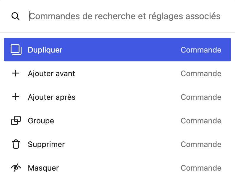 palette commande k wordpress 7.0