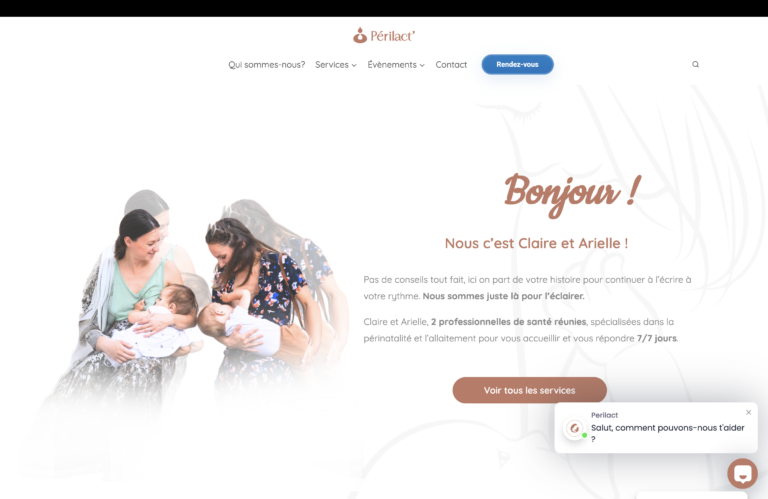 Site vitrine Périlact, cabinet périnatalité allaitement Le Pontet