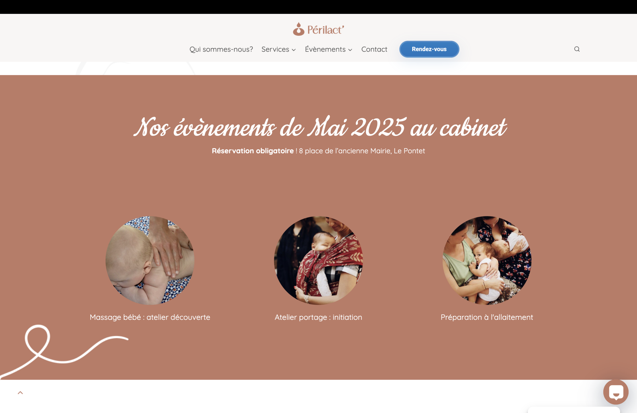 Réservation en ligne Doctolib intégrée au site Périlact