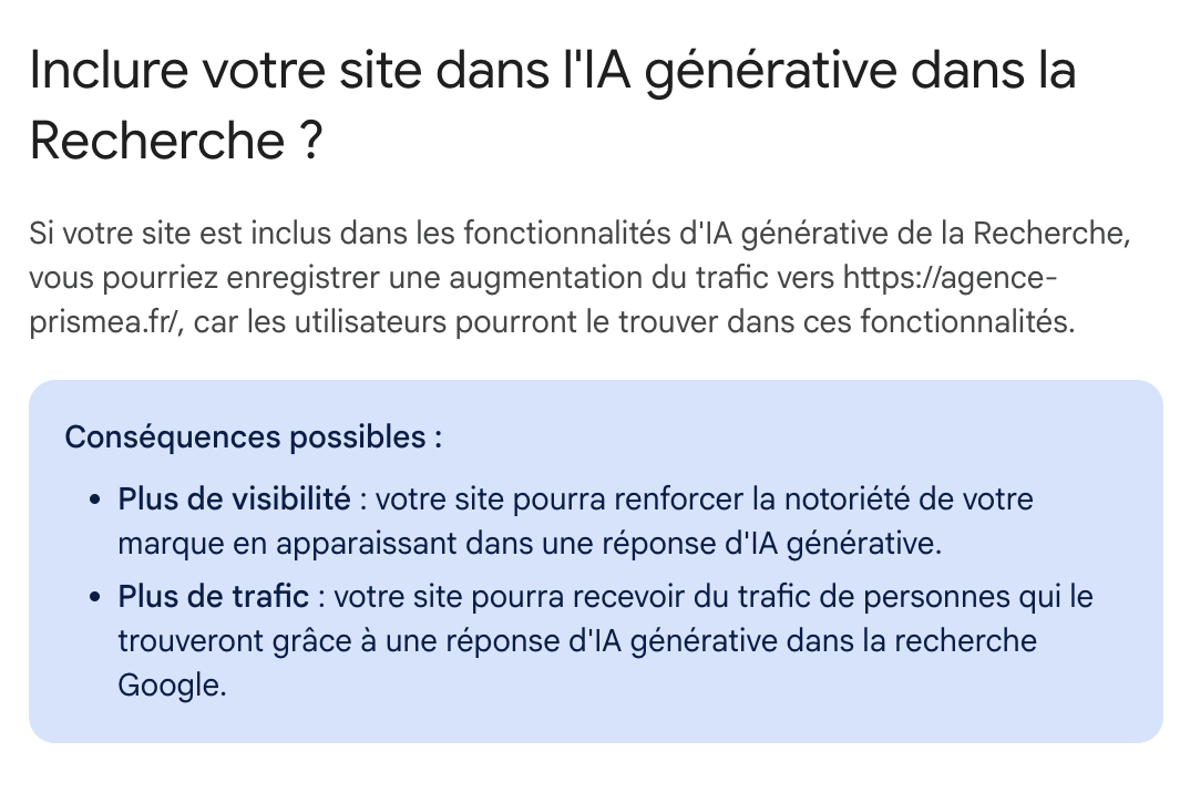 Aperçu IA Google dans les résultats de recherche