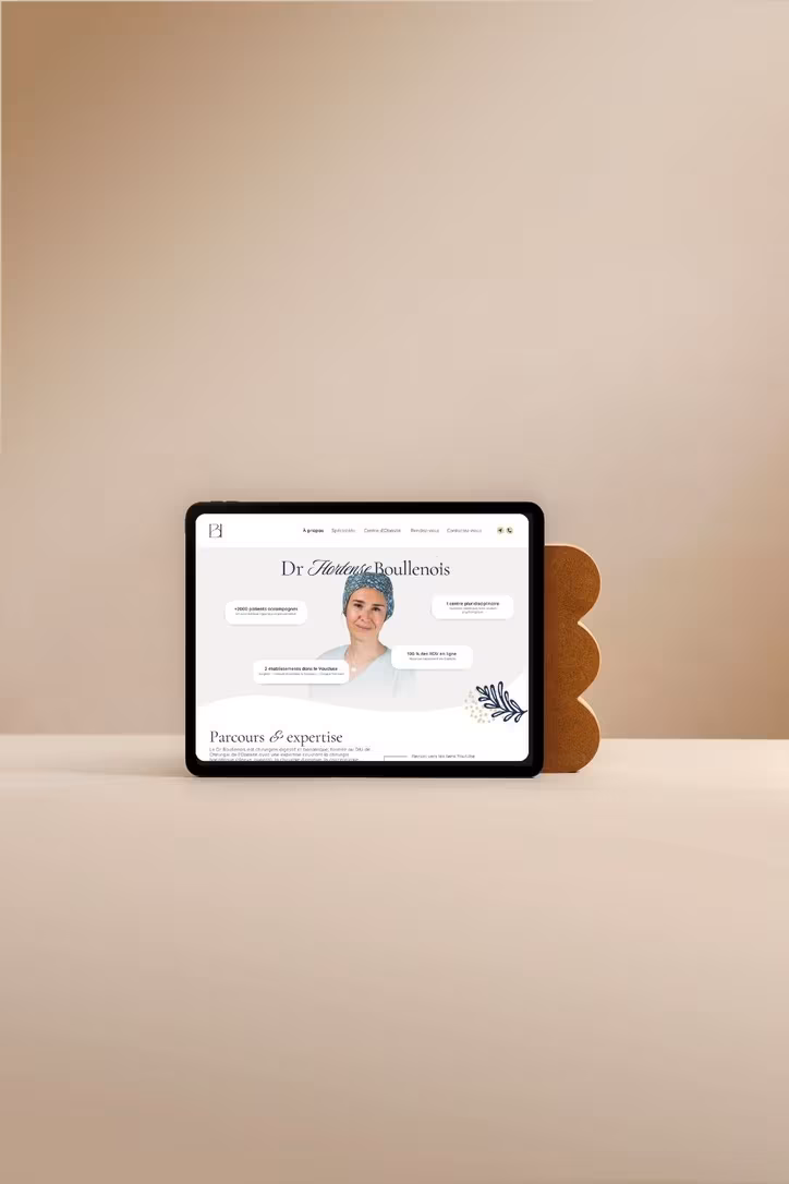 Photo mockup ipad site du Docteur Hortense Boullenois