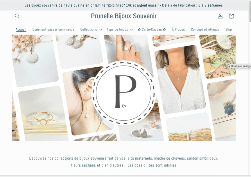 Site prunelle bijoux avant refonte