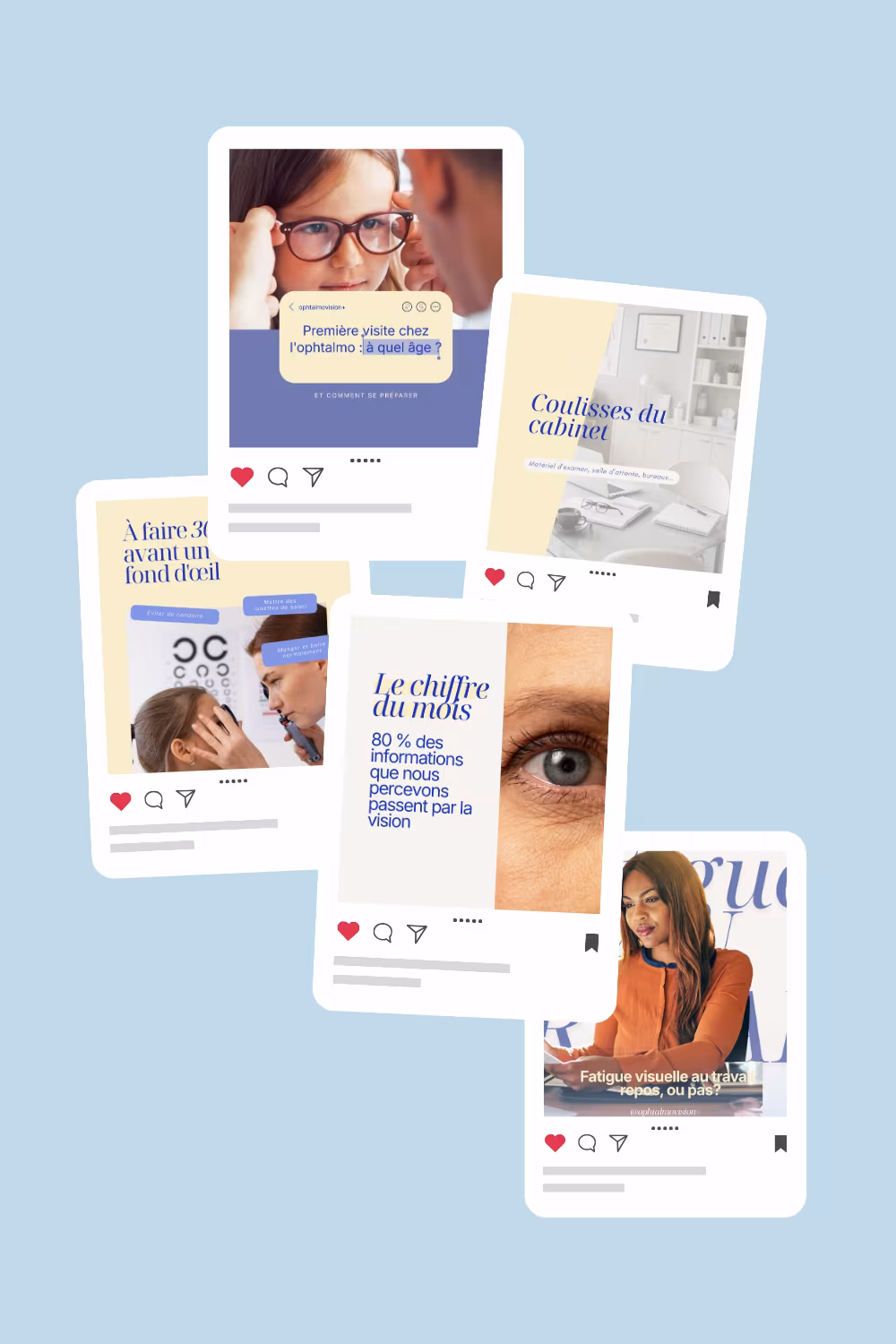 Aperçu du template de publications réseaux sociaux offert